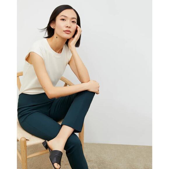 M.M. Lafleur Womens Designer Deep Sea Power Stretch Foster Cigarette Pants US 6 - Picture 2 of 7